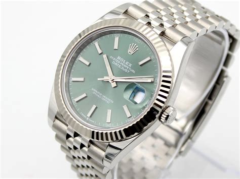 rolex datejust 41 mint green fluted motif|rolex oystersteel watch.